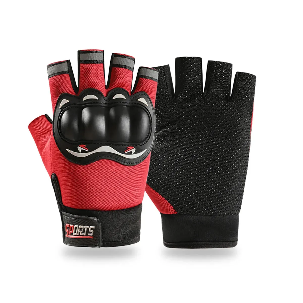 1pair Motorcycle Gloves Riding Protective Gear Motorcycle Sporting Goods Half-finger Riding Equipment Modification Accessories