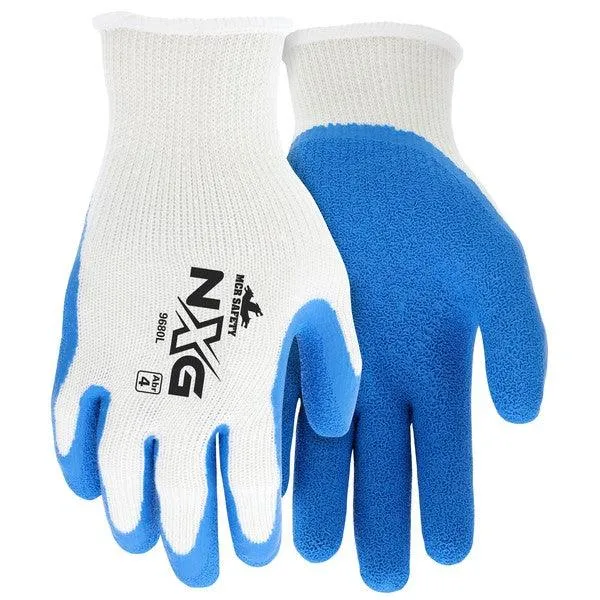 9680L MCR Safety NXG® Work Gloves, Large, Cotton Polyester Blend, Blue