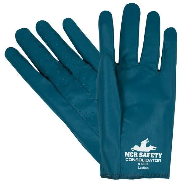 9730L MCR Safety Consolidator Gloves, Large, Nitrile, White, 8 1/2 Inch L
