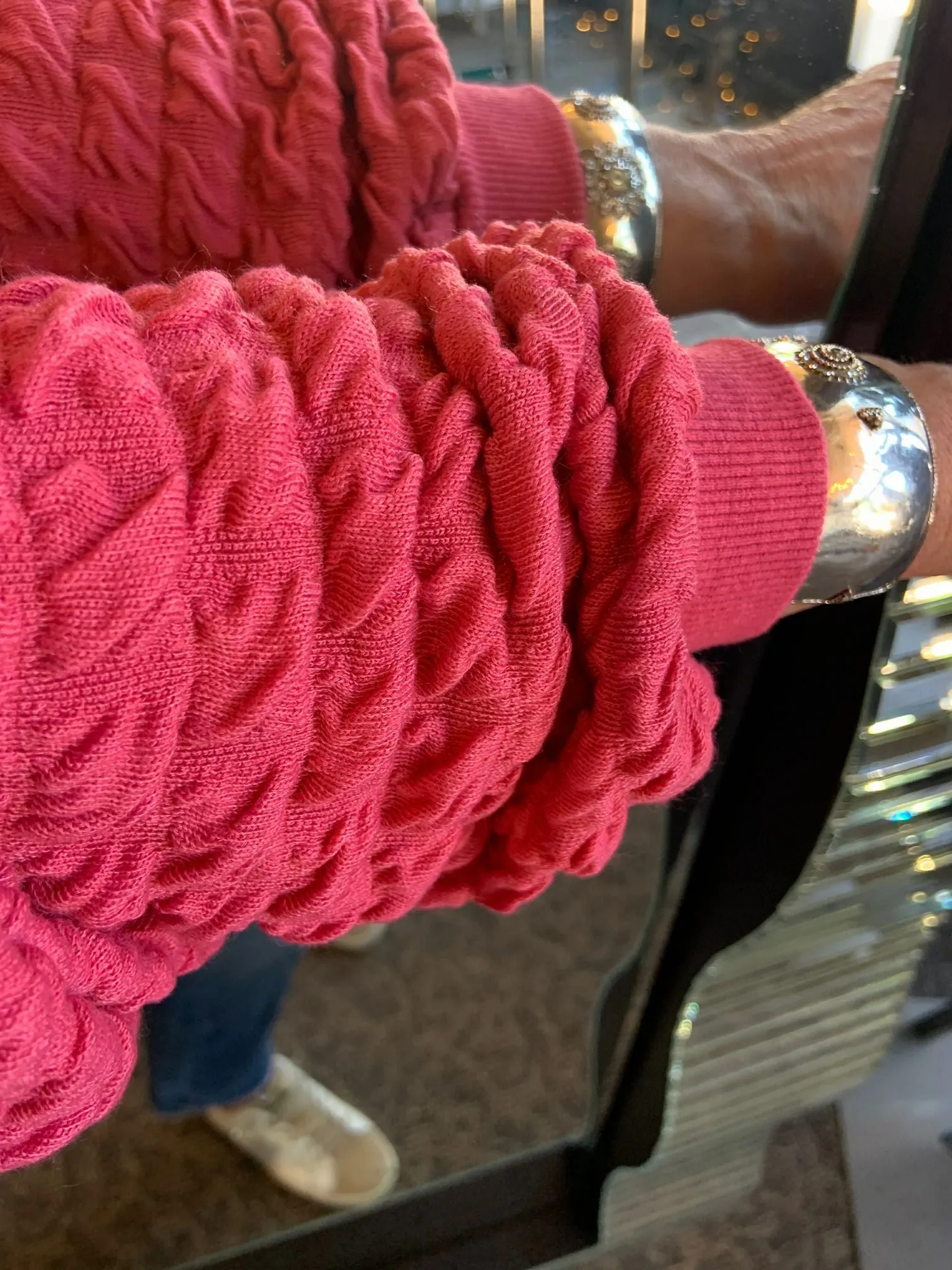 Berry Puff Crew Neck Sweater - SML