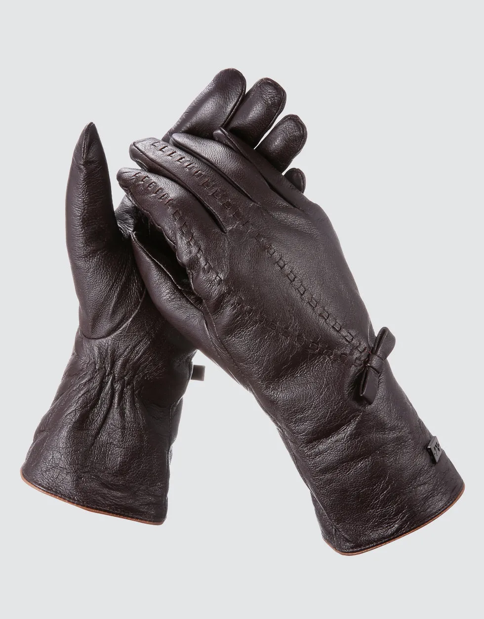 Bow Design Leather Gloves