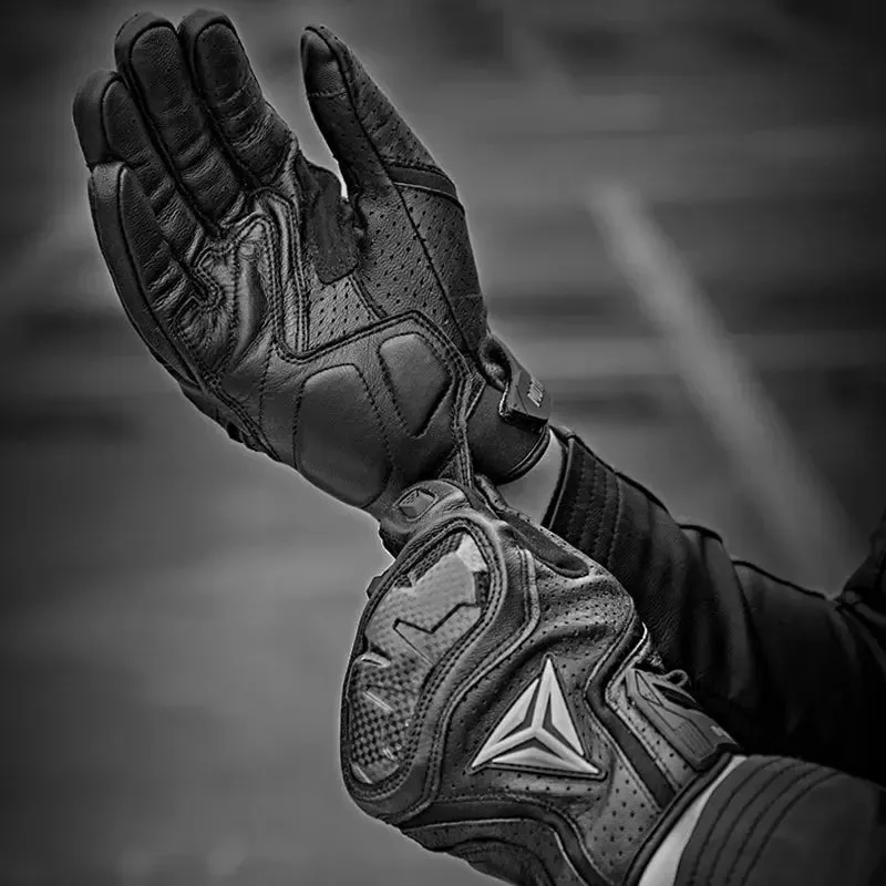 Breathable Leather Motorcycle Gloves Racing Gloves Men's Motocross Full Finger Gloves Bicycle Cycling Glove Car Glove