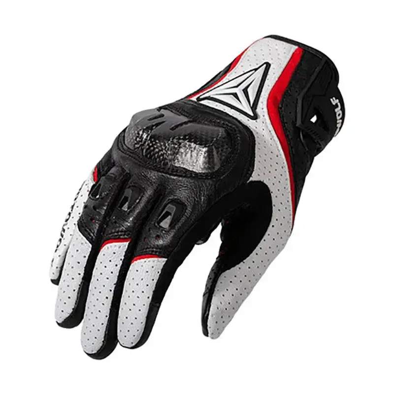 Breathable Leather Motorcycle Gloves Racing Gloves Men's Motocross Full Finger Gloves Bicycle Cycling Glove Car Glove