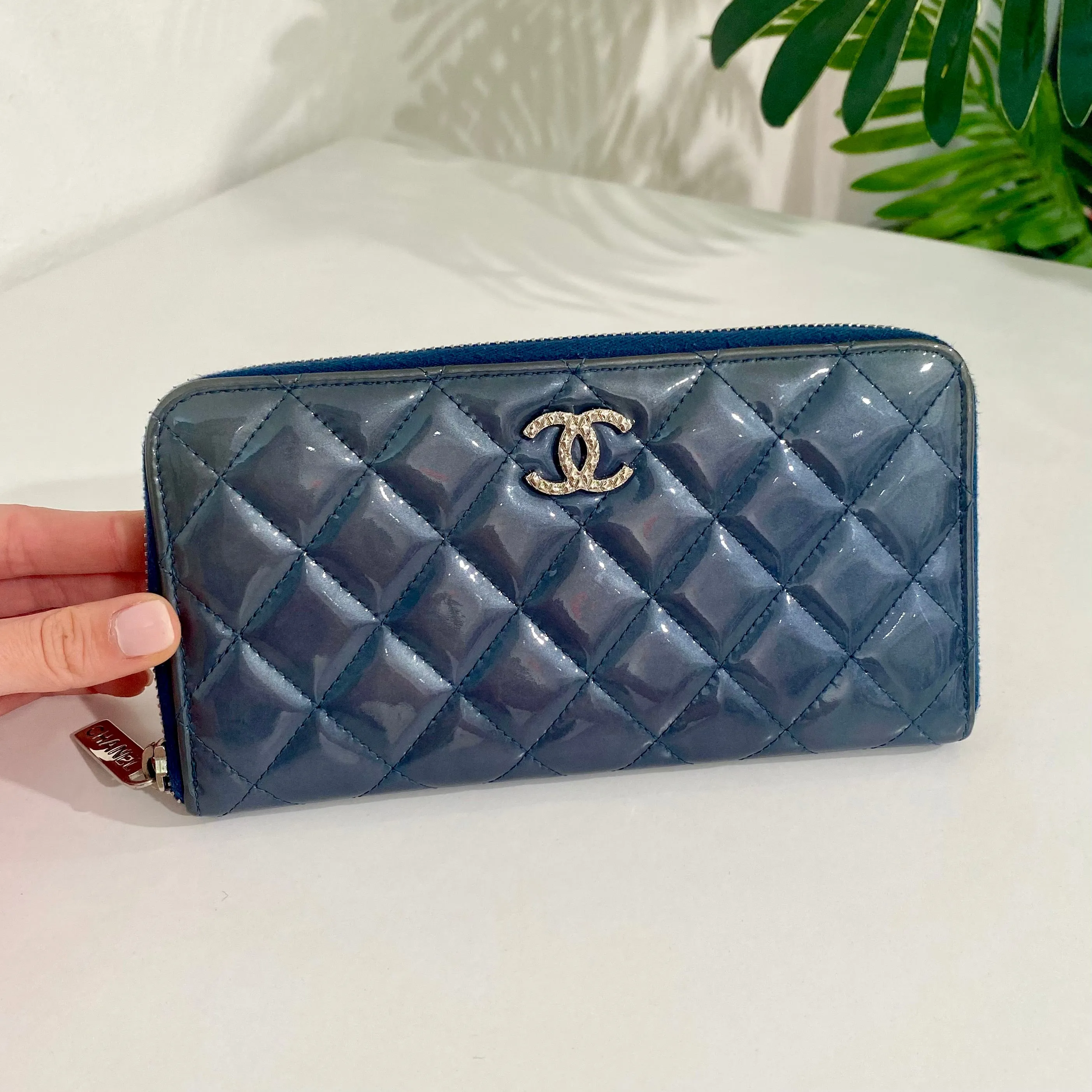 Chanel Blue Patent Wallet
