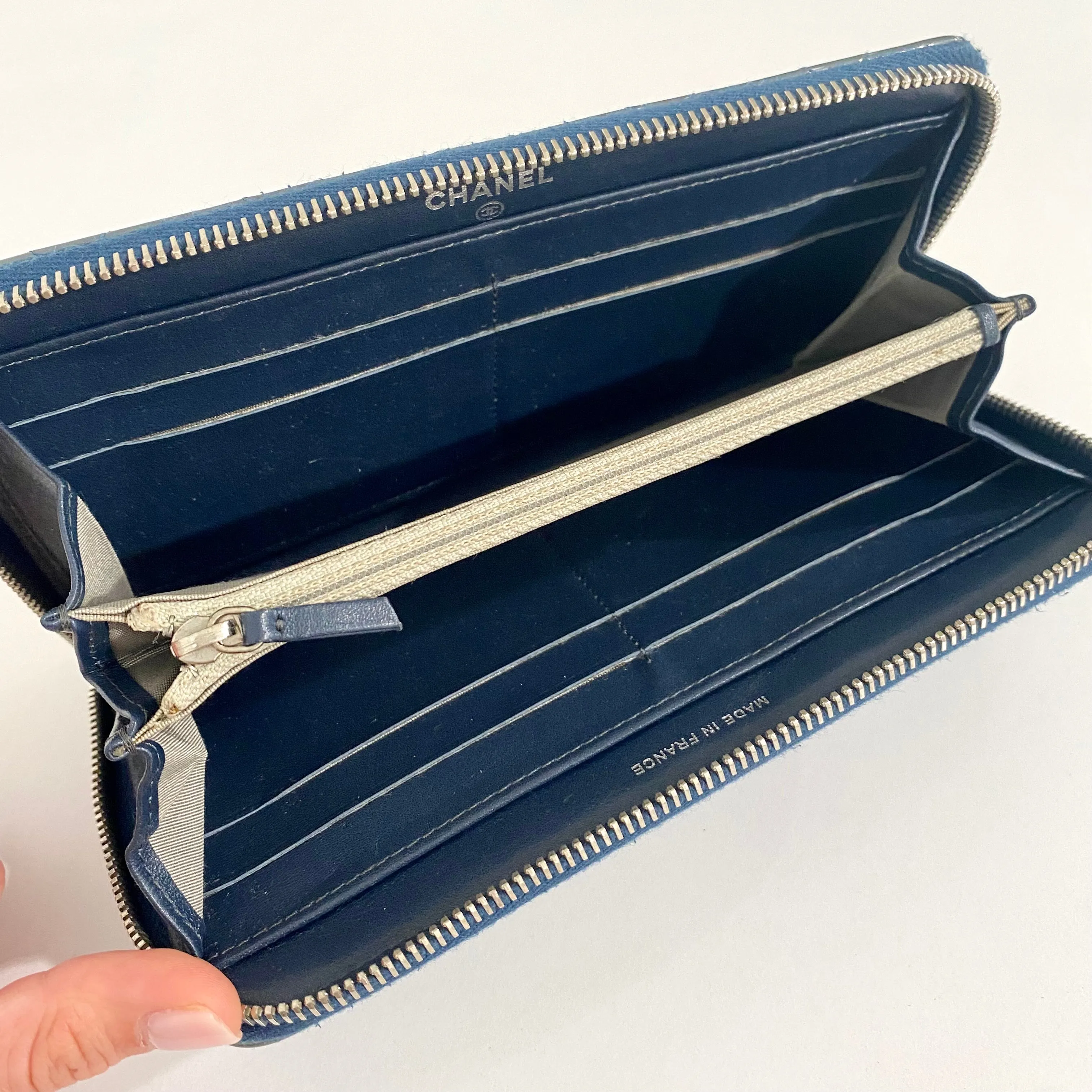 Chanel Blue Patent Wallet
