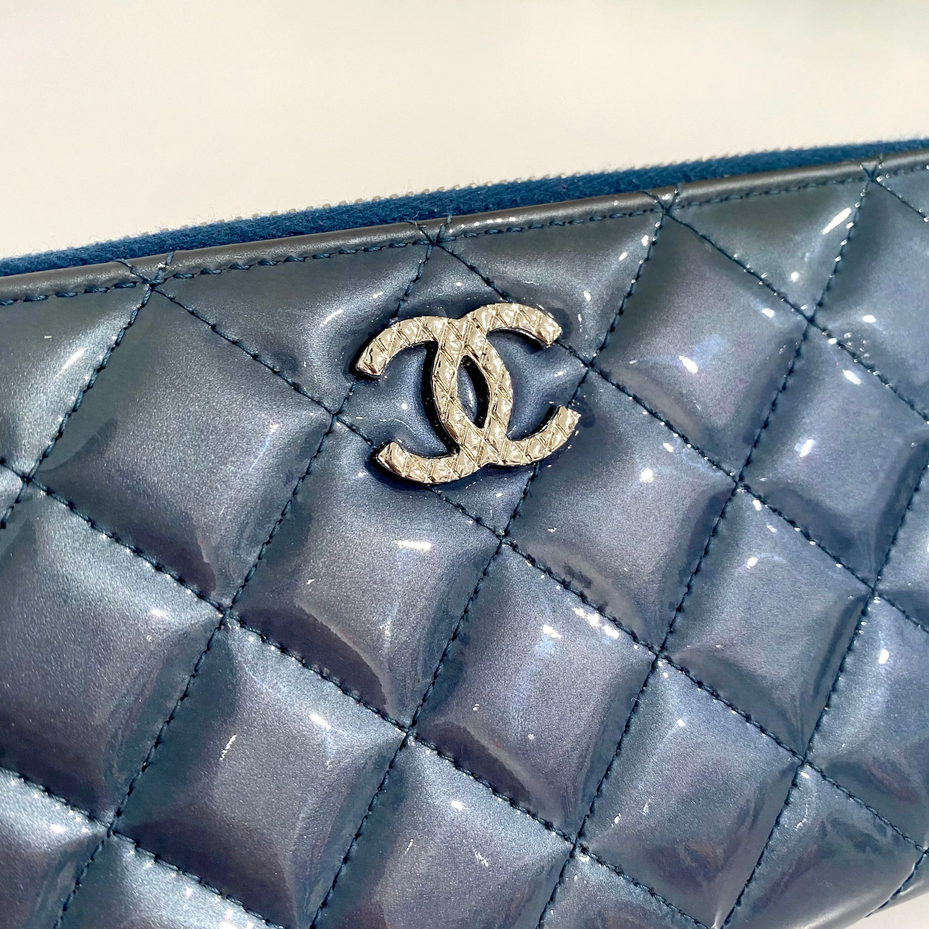 Chanel Blue Patent Wallet
