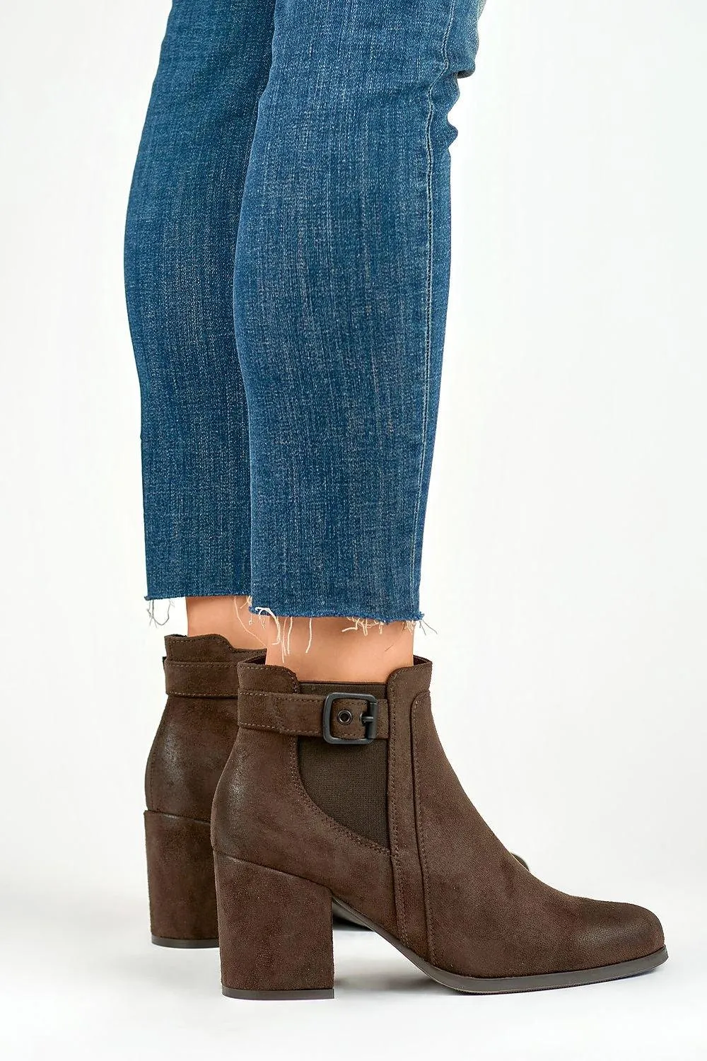Chic Buckled Organic Suede Ankle Boots with Elevated Style