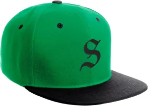 Daxton Classic Snapback Hat Old English Black Font Alphabet A to Z Flat Bill Visor Cap