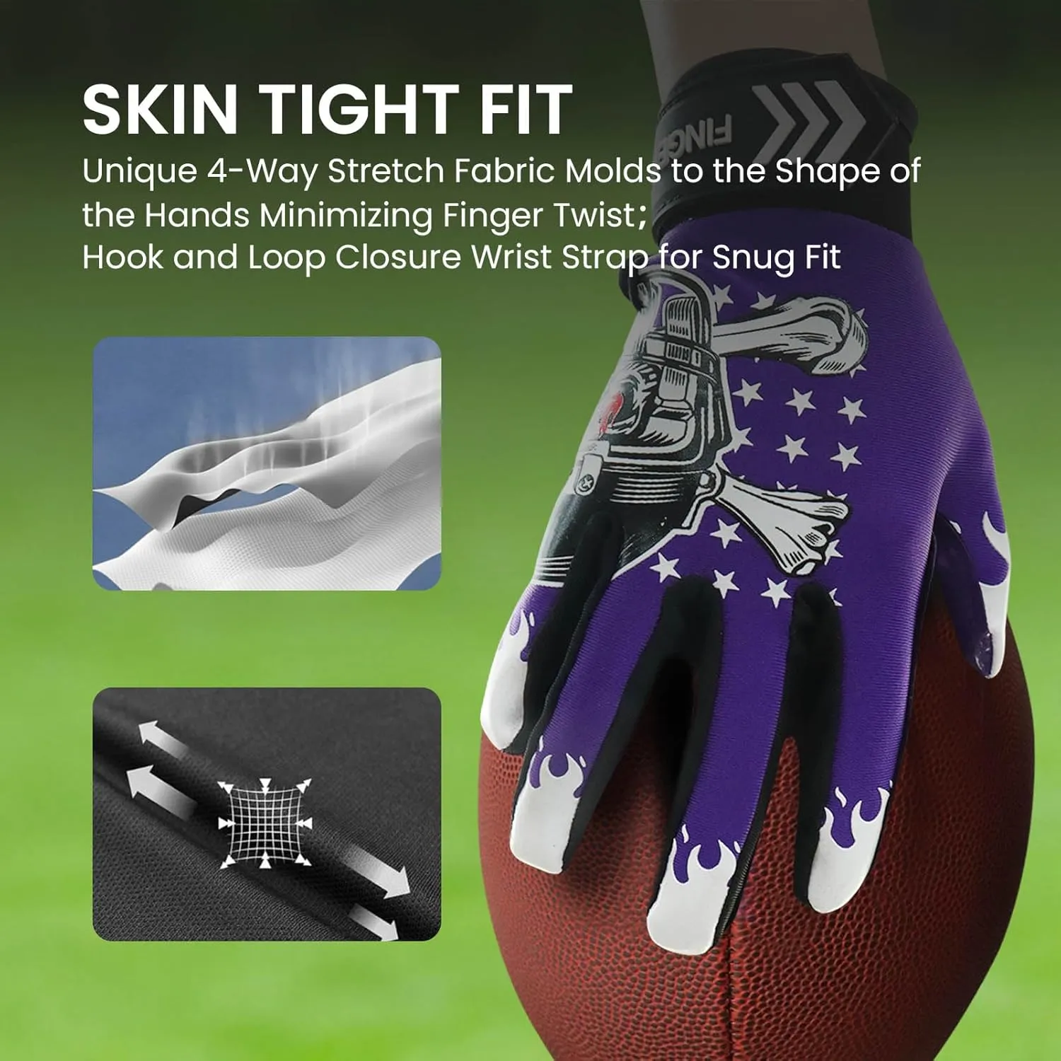 Football Receiver Gloves Youth Purple