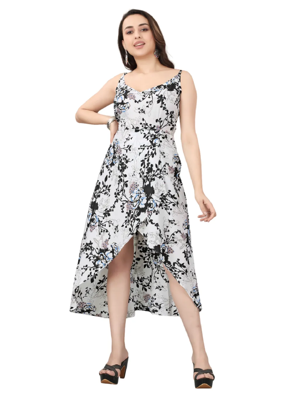 Graceful Petal Elegance Midi Dress