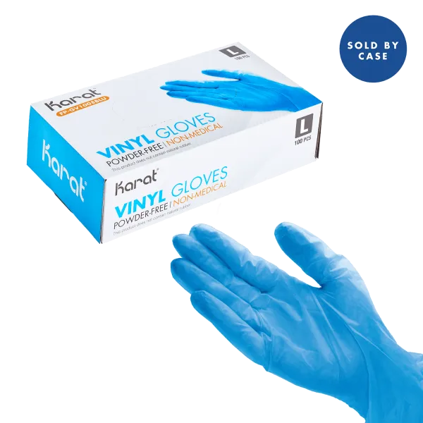 Karat Vinyl Powder-FREE Glove (Blue), Large - 1,000 pcs