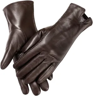 Leather Gloves for Women Winter, Touchscreen Gloves for Cold Weather with Warm Lining