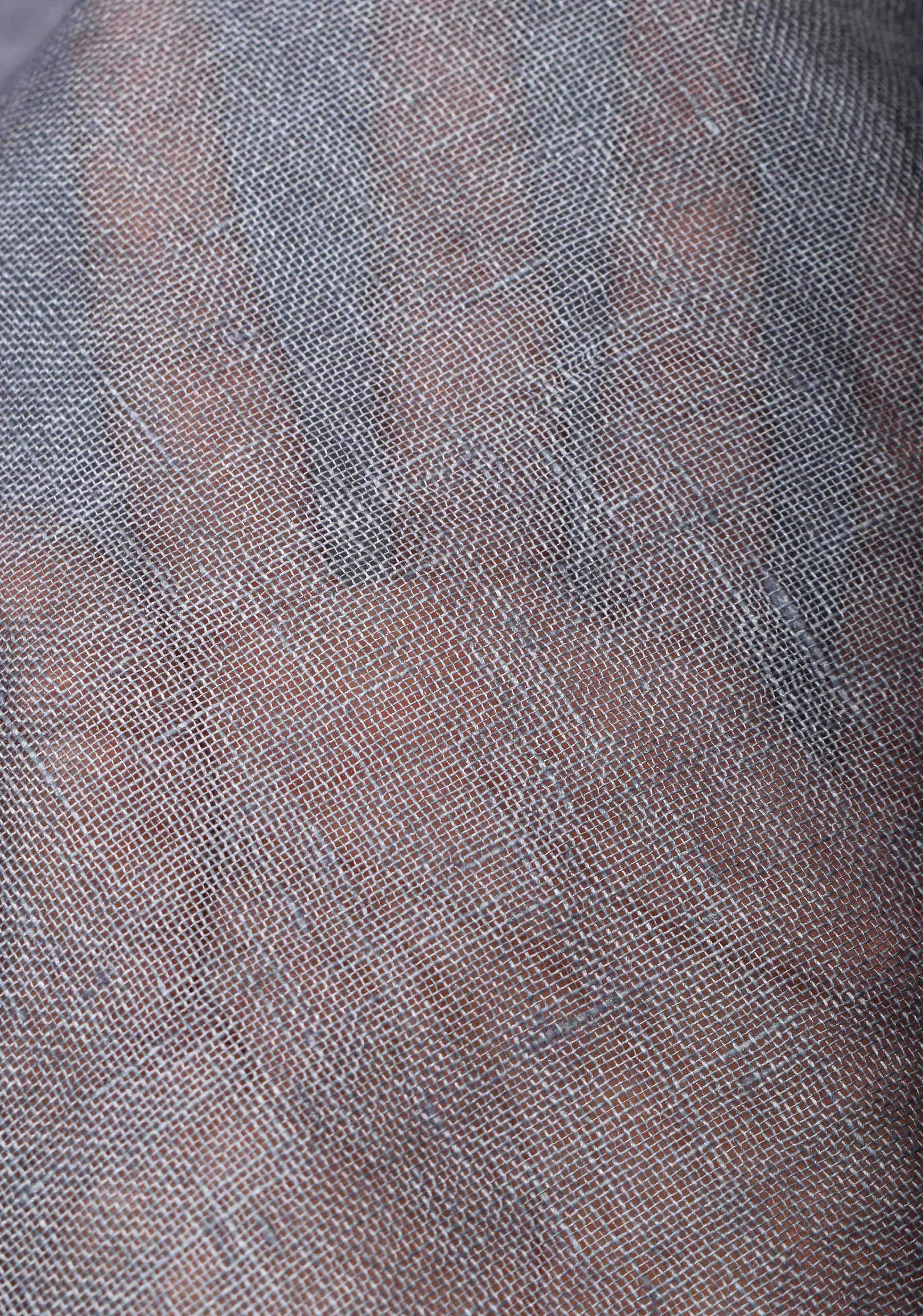 Linen by Linen Saree in Gray with Zari Border and Contrast Blouse Piece