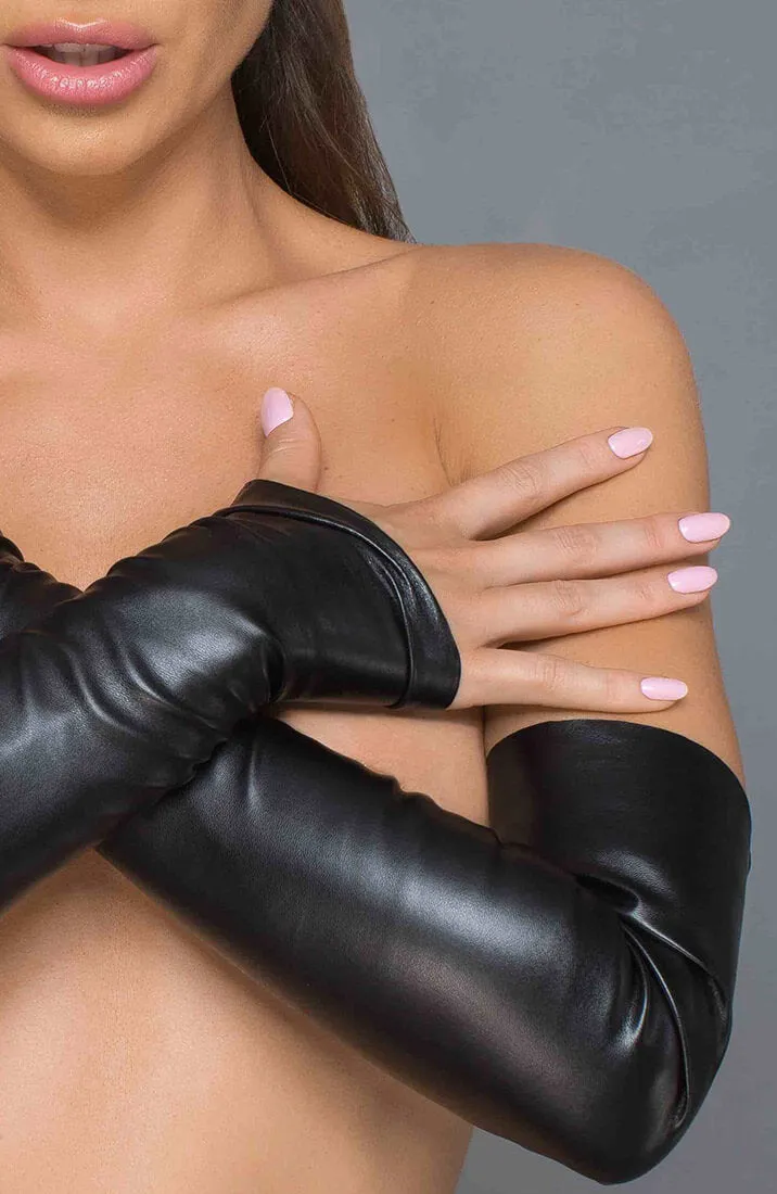 Long black fingerless gloves - F.U.