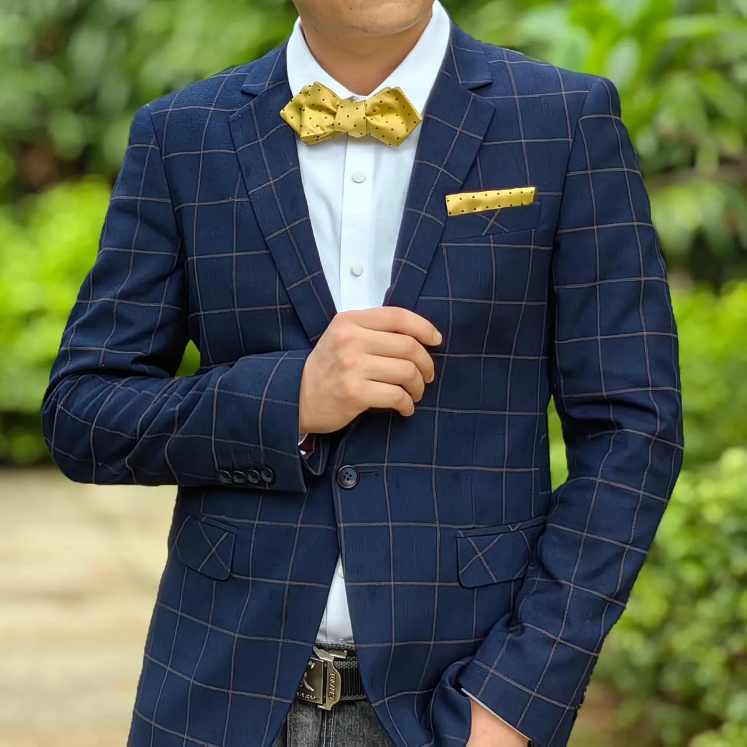 Men Bow Tie and Pocket Square Set of 3, Boy Classic Self Tied Bowtie with Handkerchief for Tuxedo or Wedding Party MS-B2