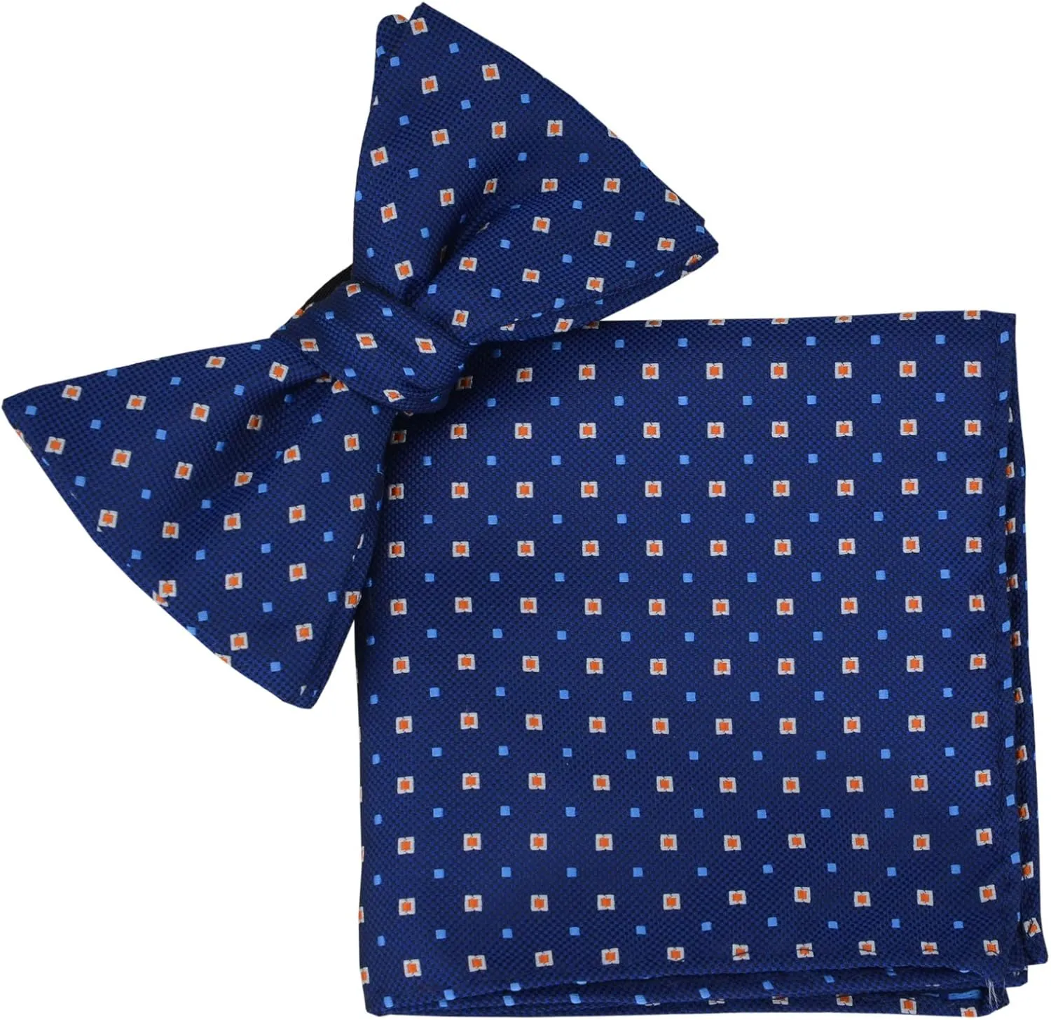 Men Bow Tie and Pocket Square Set of 3, Boy Classic Self Tied Bowtie with Handkerchief for Tuxedo or Wedding Party MS-B2