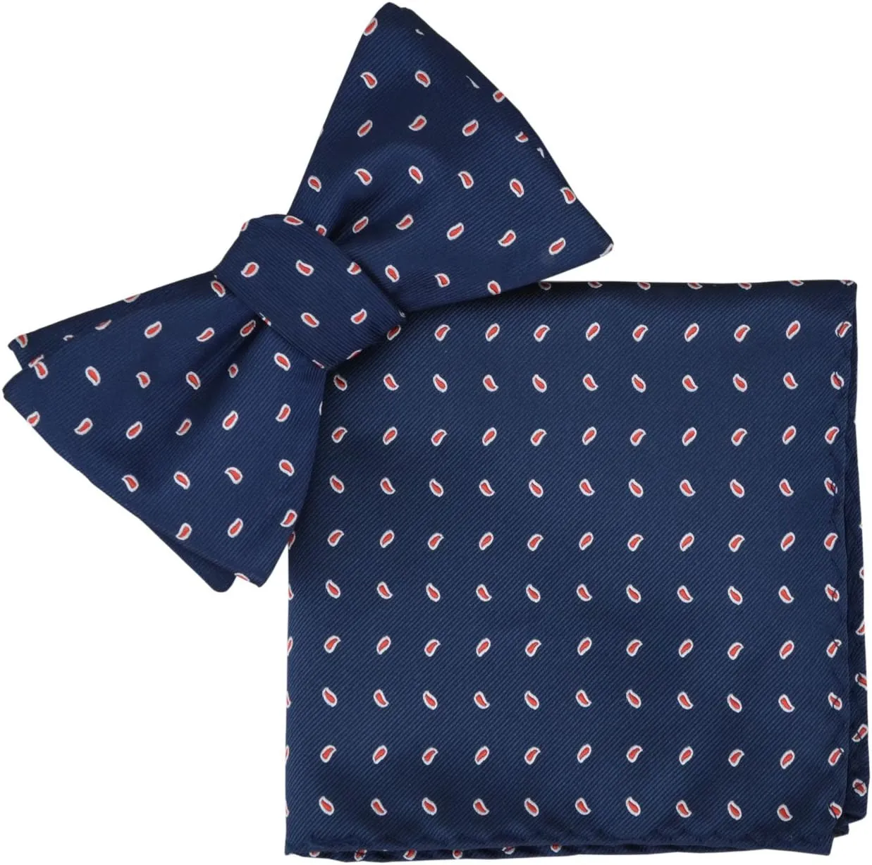 Men Bow Tie and Pocket Square Set of 3, Boy Classic Self Tied Bowtie with Handkerchief for Tuxedo or Wedding Party MS-B2