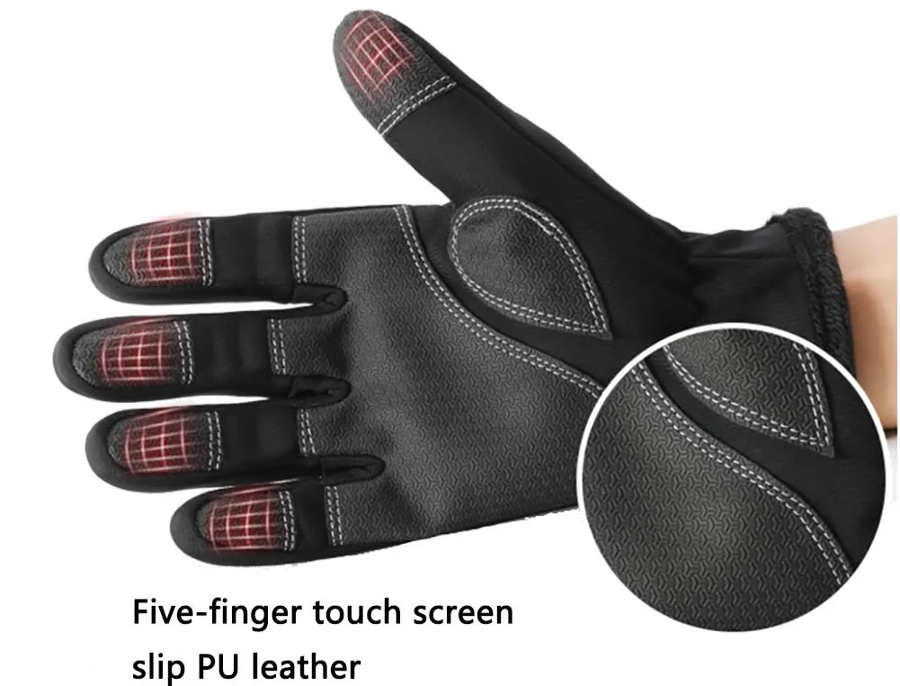 NewDoar Winter Gloves Touch Screen, Full Finger Anti-Slip ThickenWarm Gloves