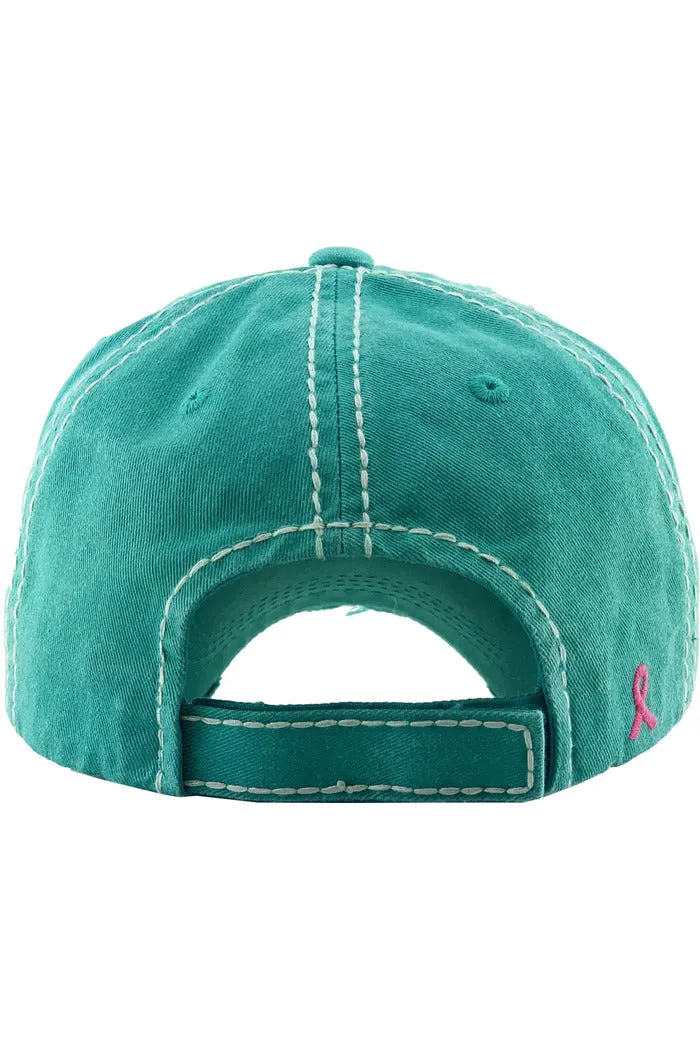 Pink Ribbon Flag Washed Cap