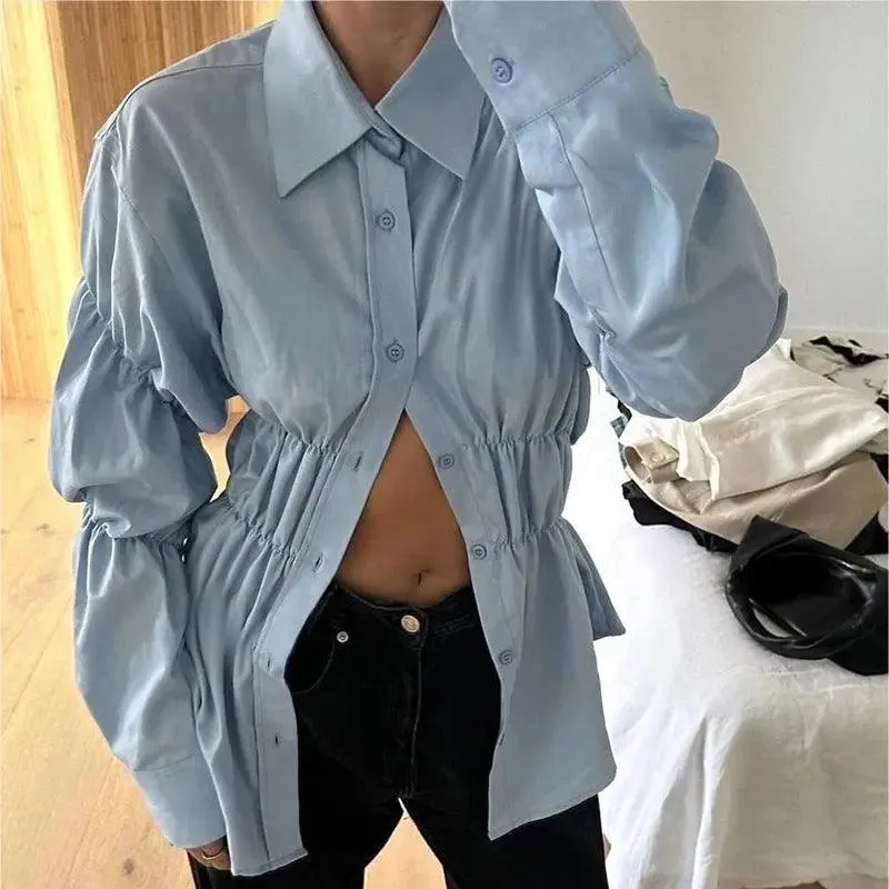 Pleated Button Top