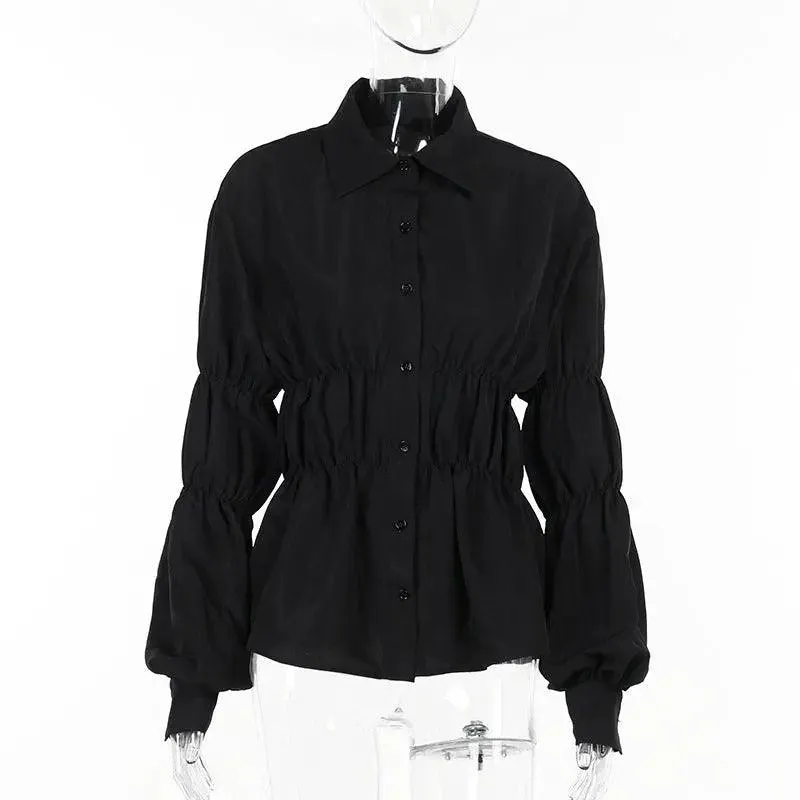 Pleated Button Top
