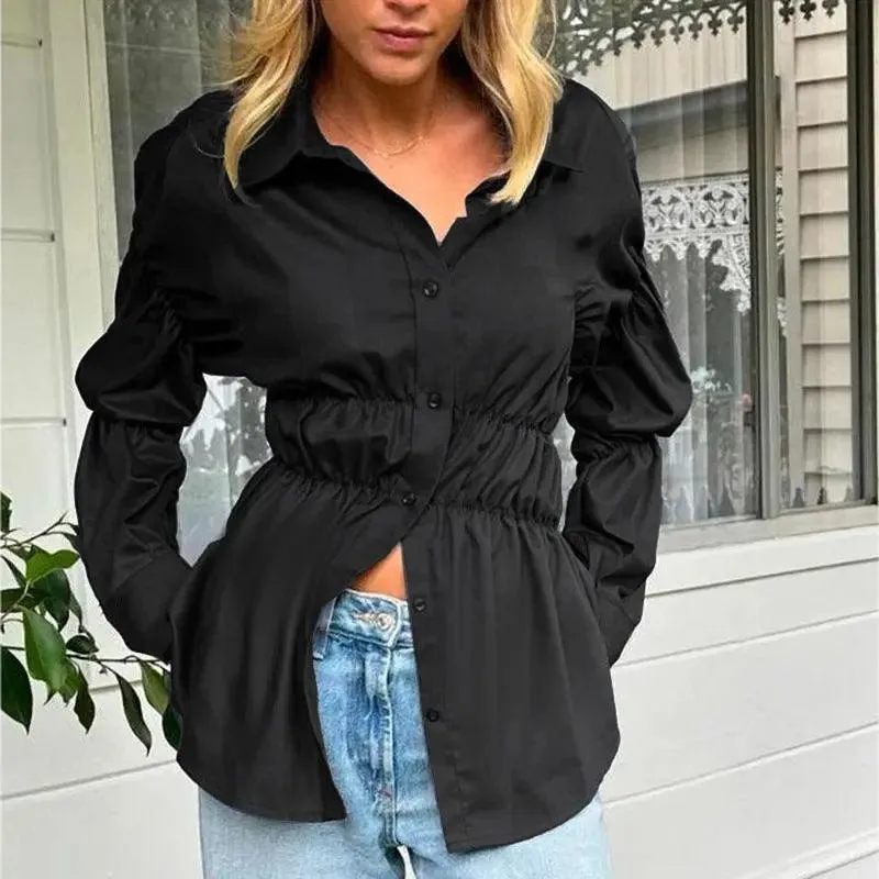 Pleated Button Top