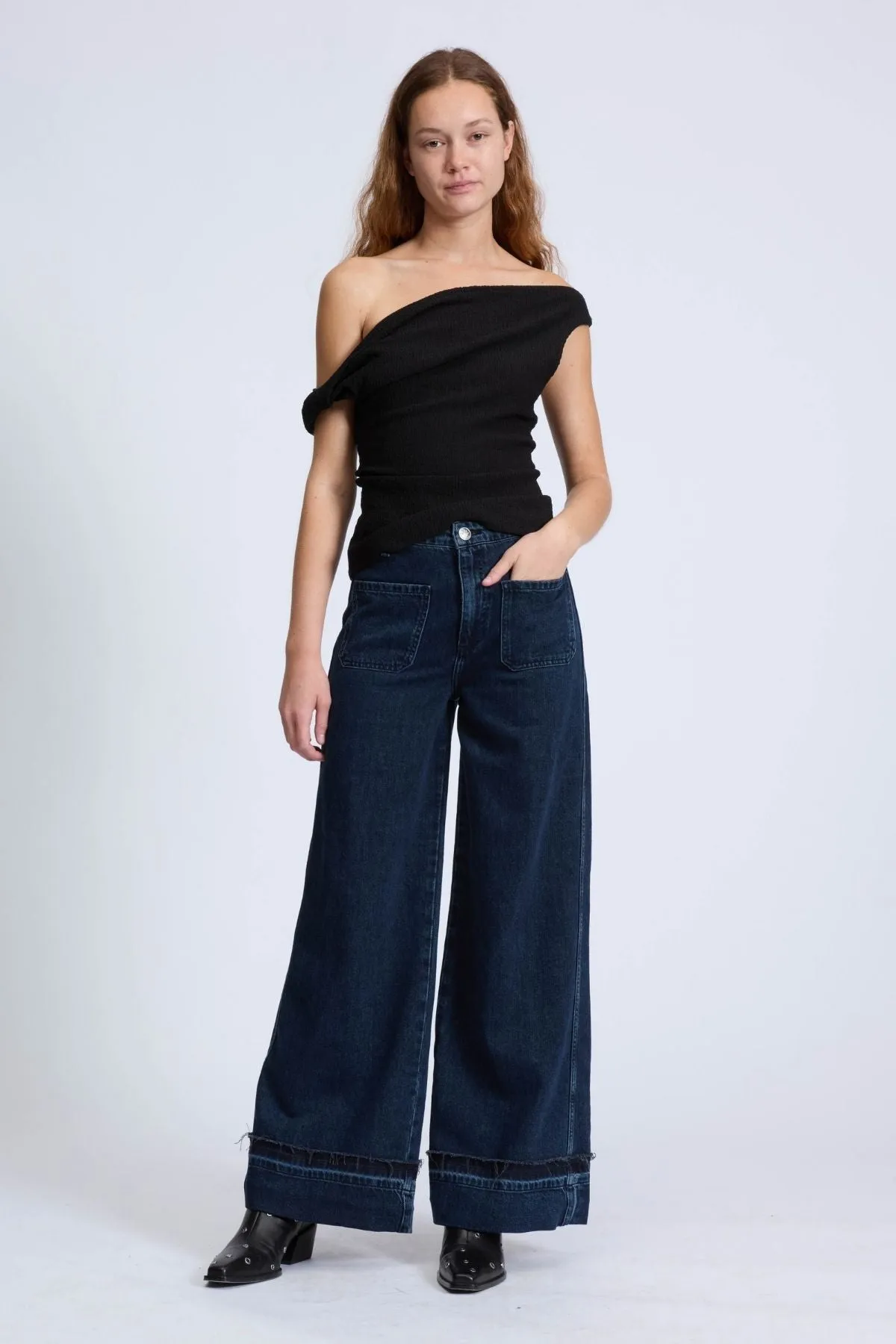 Rag & Bone Lou Off-Shoulder Top - Black