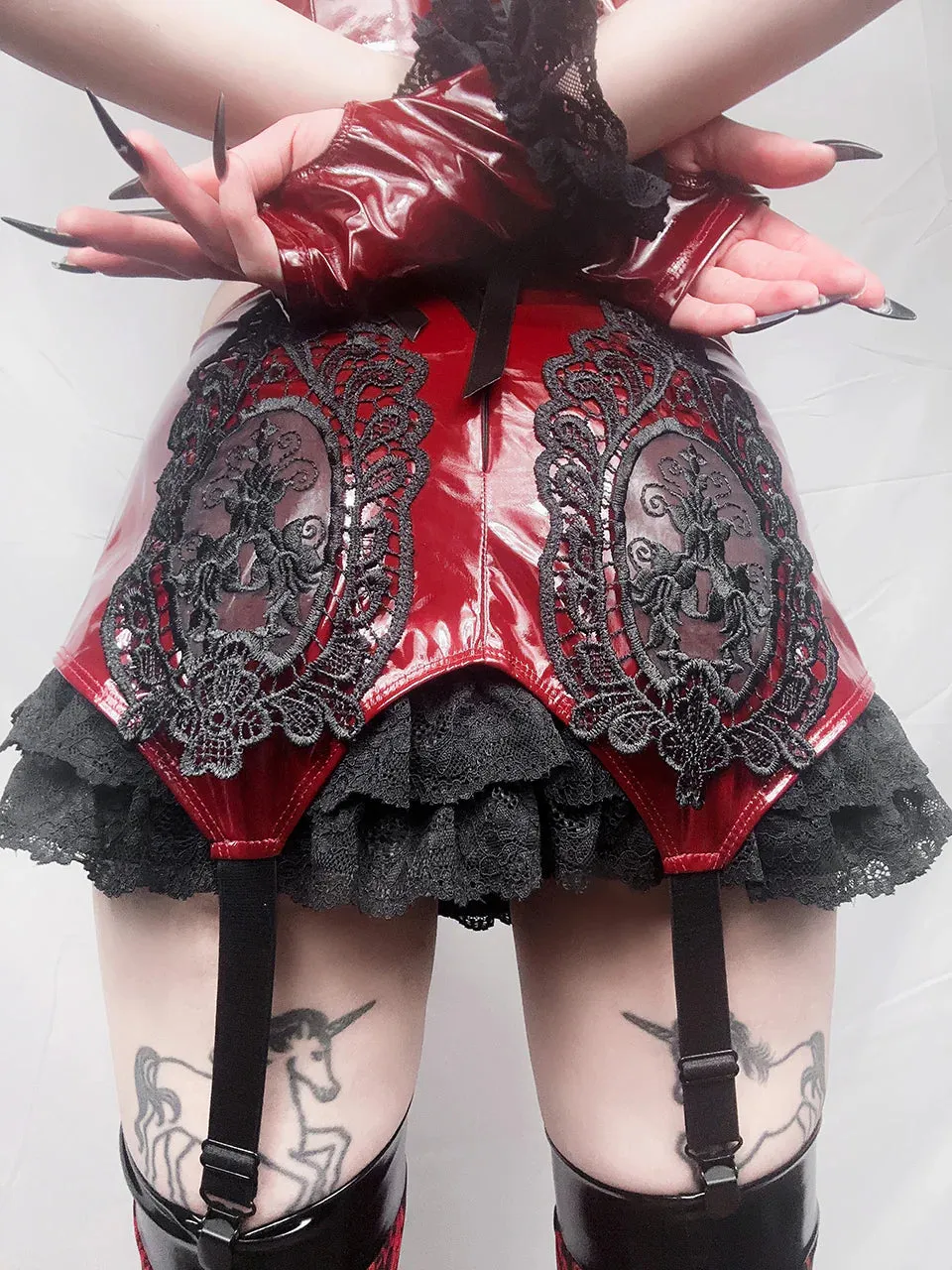 Red Bloodlust Vinyl Garter Skirt