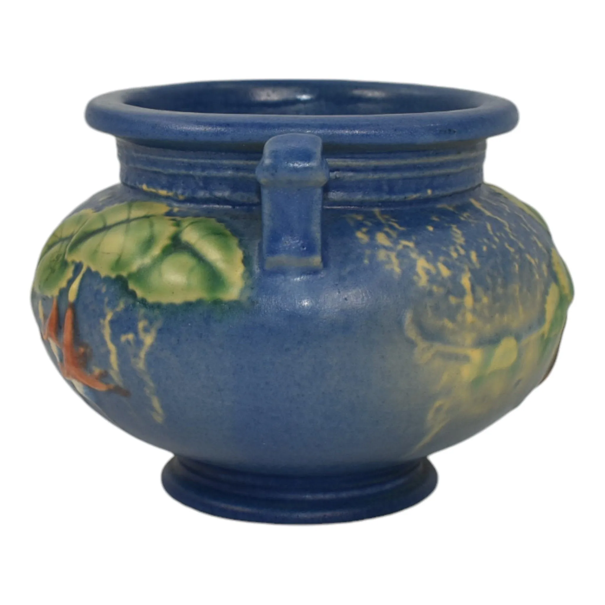 Roseville Fuchsia Blue 1938 Vintage Art Pottery Ceramic Jardiniere Planter 645-3