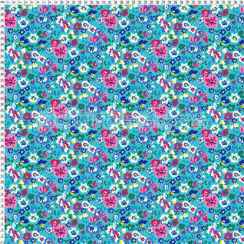 Spandex Peony Aqua