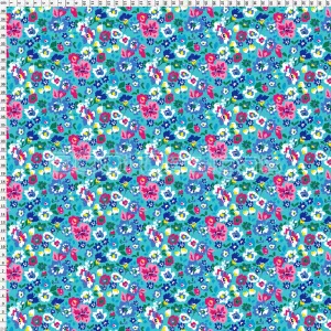 Spandex Peony Aqua