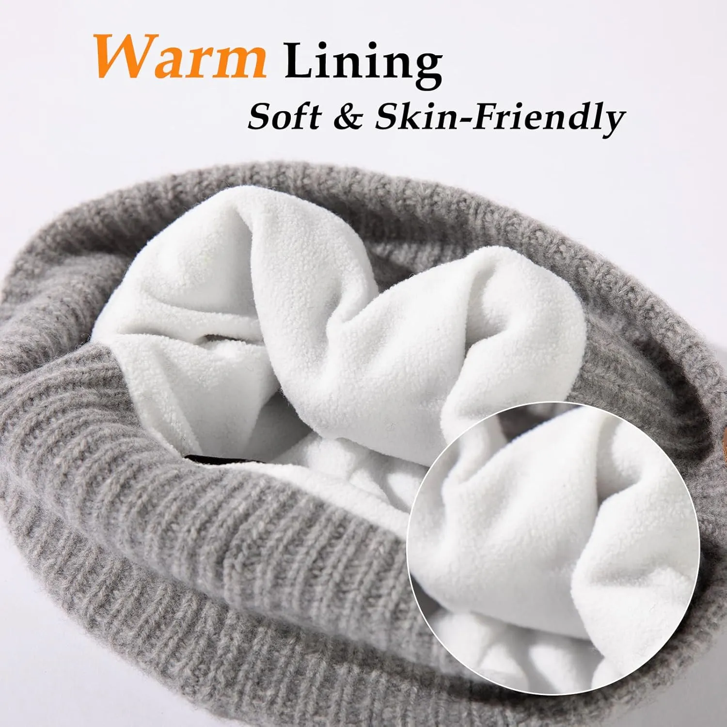TOP-EX Oversized L/XL/XXL 100% Merino Wool Beanie Fleece Lined Cuffed Watch Fisherman Cap