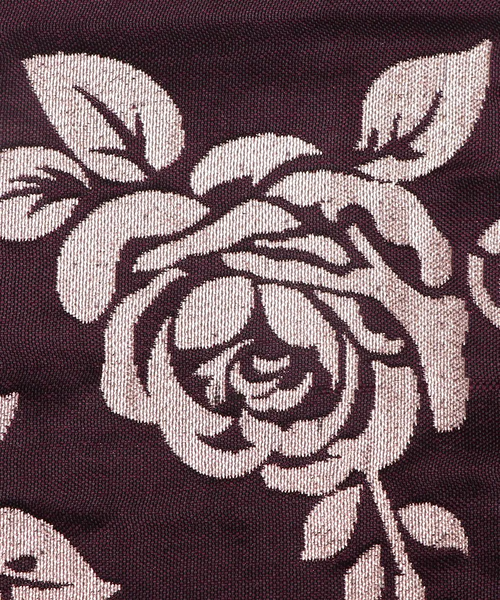 Wine Colour Floral Pattern Brocade Lycra Fabric