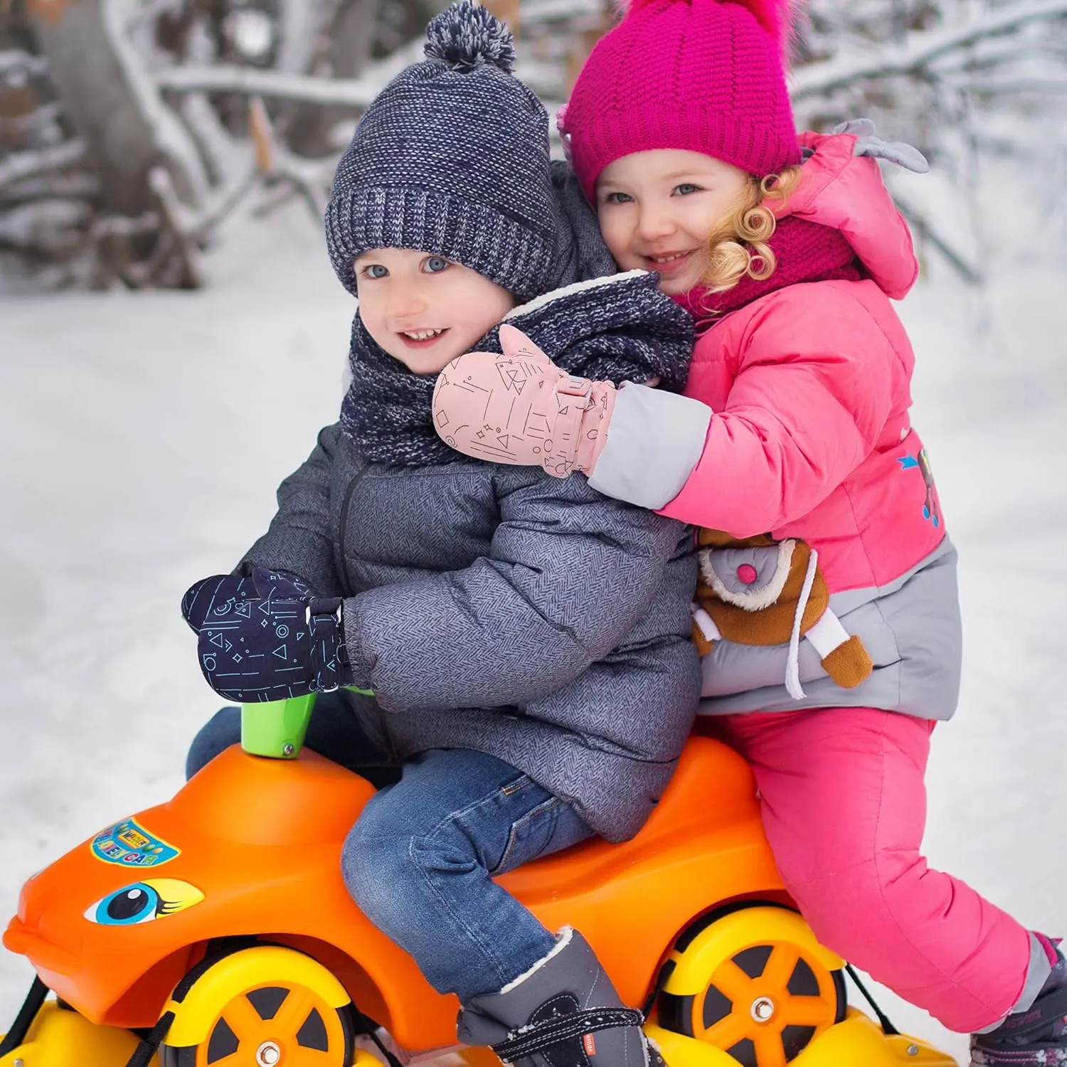 Winter Kids Waterproof Gloves for Boys Fleece Lined Warm Mittens for Baby Toddler Ski Toddler Baby Mittens