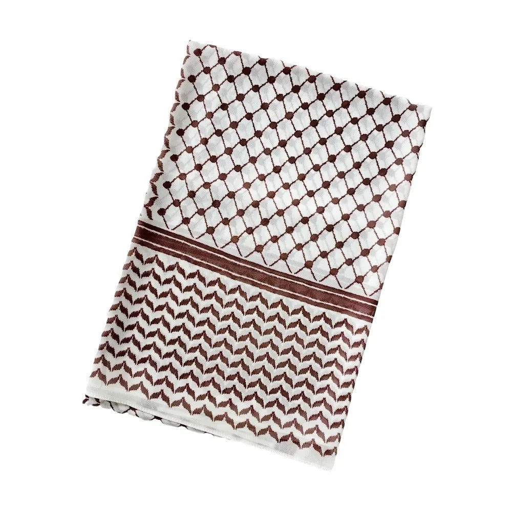 WJA237 New Arab headscarf chiffon printed checkered scarf in Dubai, UAE