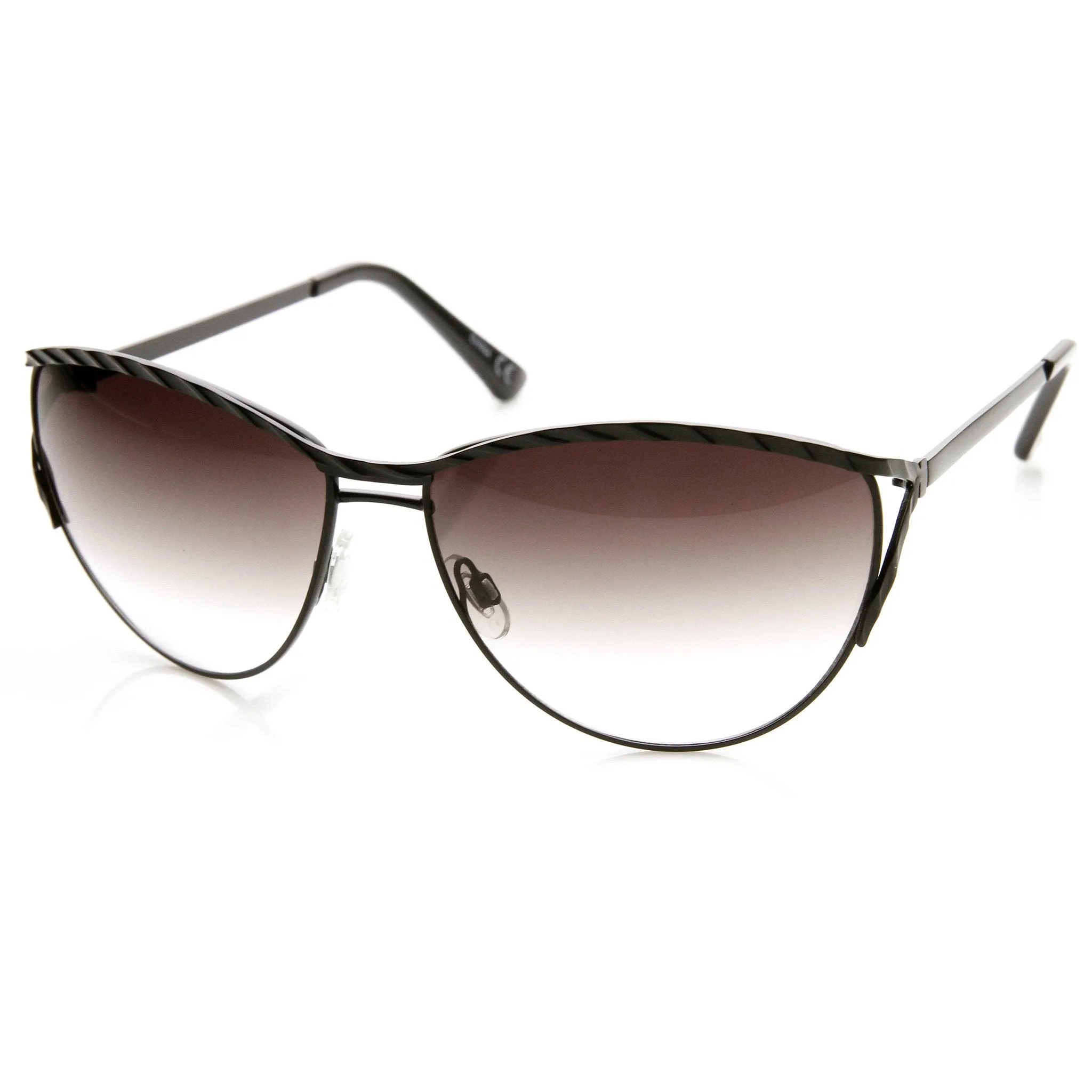 Womens Elegant Fashion Metal Frame Cat Eye Sunglasses 9327