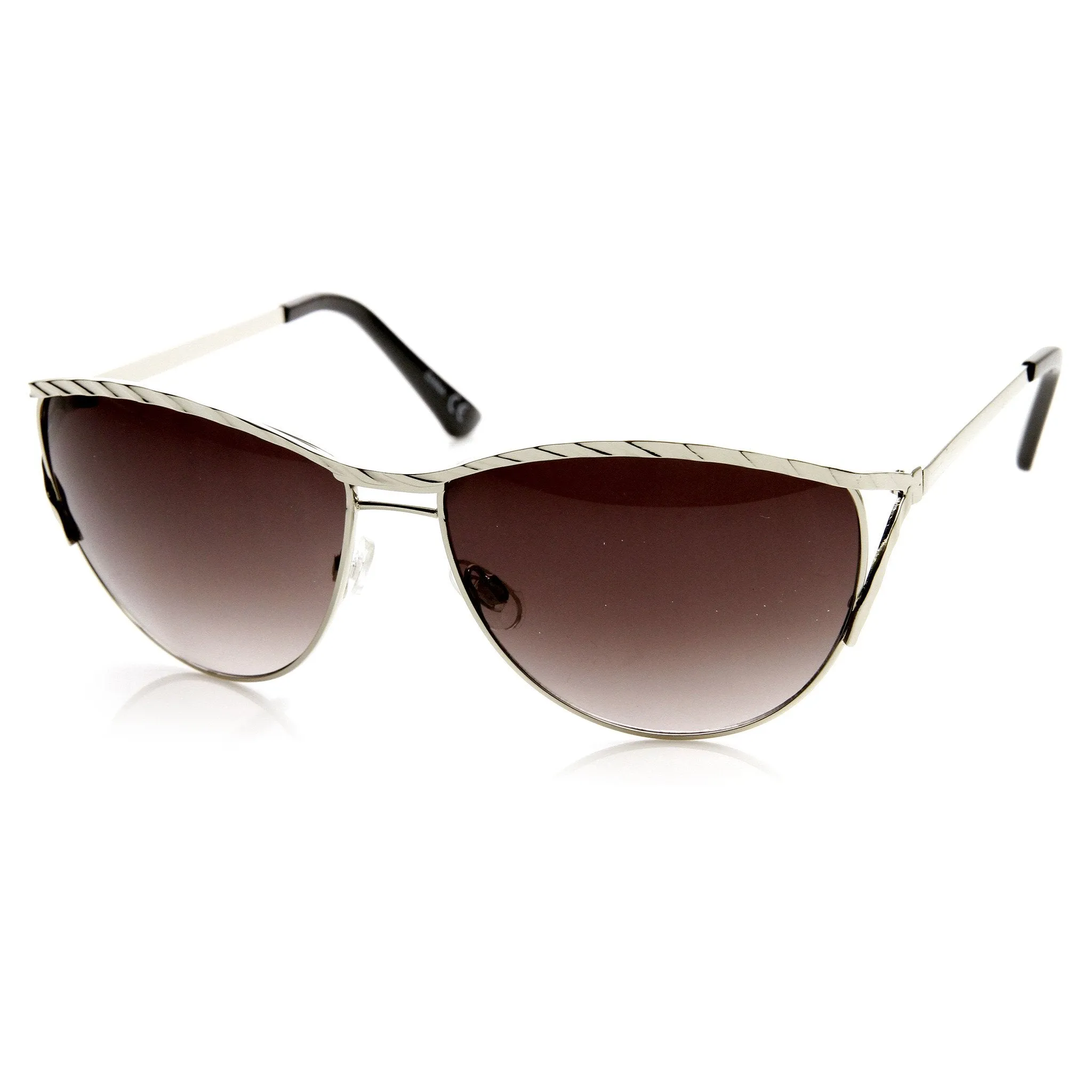 Womens Elegant Fashion Metal Frame Cat Eye Sunglasses 9327